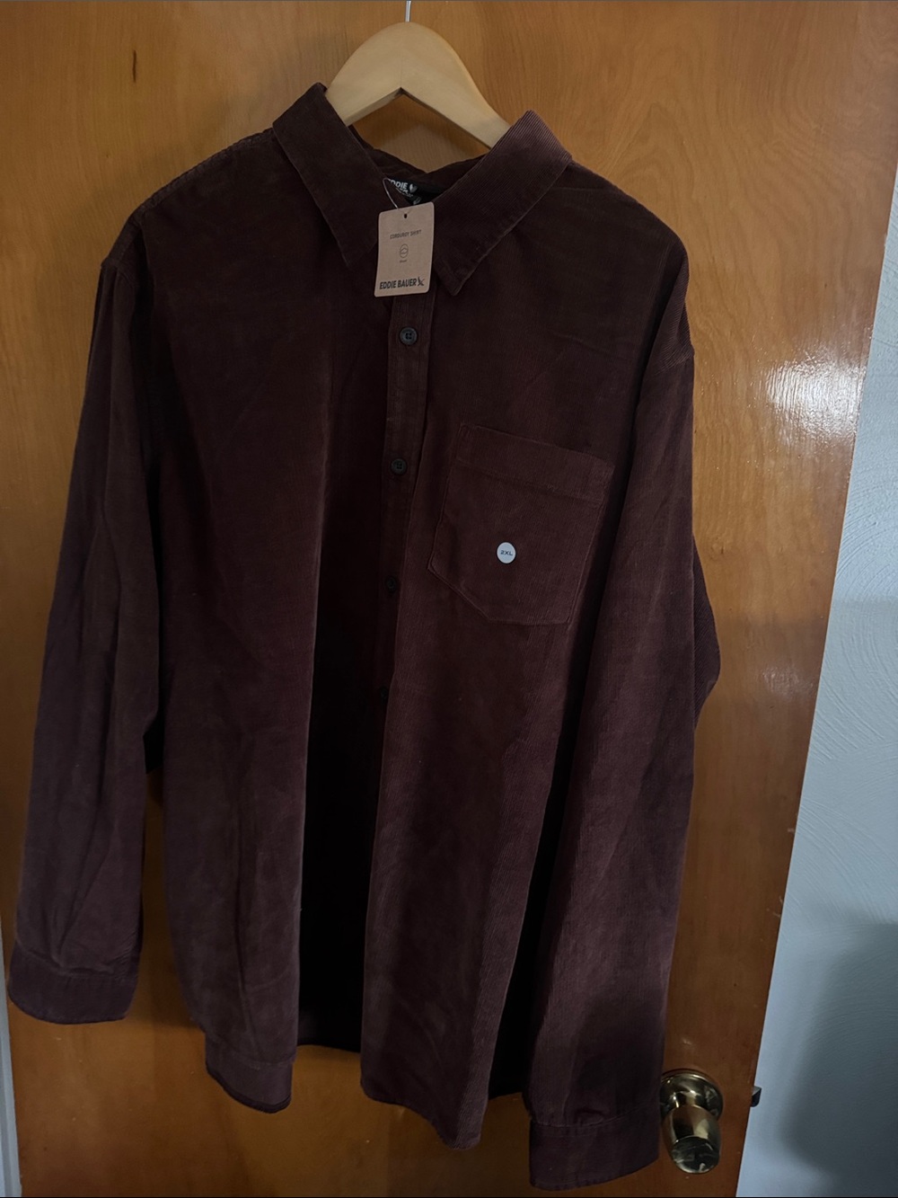 Corduroy Shirt Mens XXL Brown Eddie Bauer